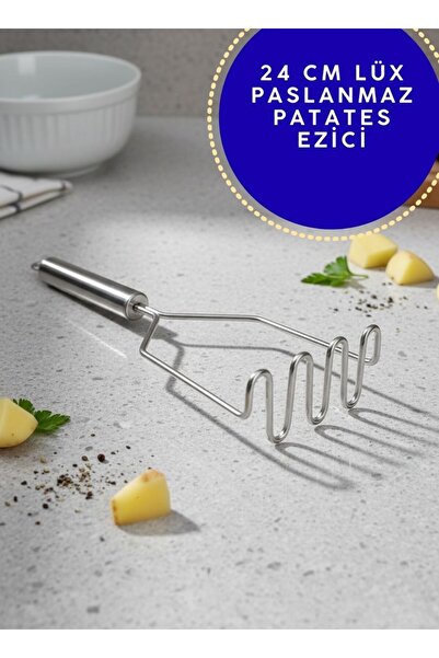 Tercih Home Practical 24 cm Luxury Stainless Metal Potato Masher |   Potato M...