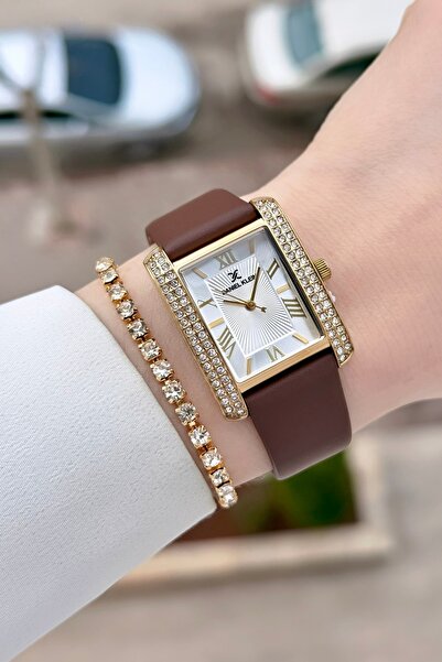 Daniel Klein Kasaza Gold Cord Brown Color Adjustable Cord Women's Wristwatch ...