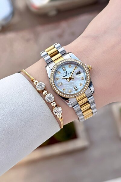 Daniel Klein Gold Gray Color Adjustable Cord 28 mm Women's Wrist Watch and Br...