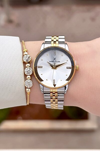 Daniel Klein Sarı Silver Renk 24 Ay Garantili 32 Mm Kadın Kol Saati ve Bileklik