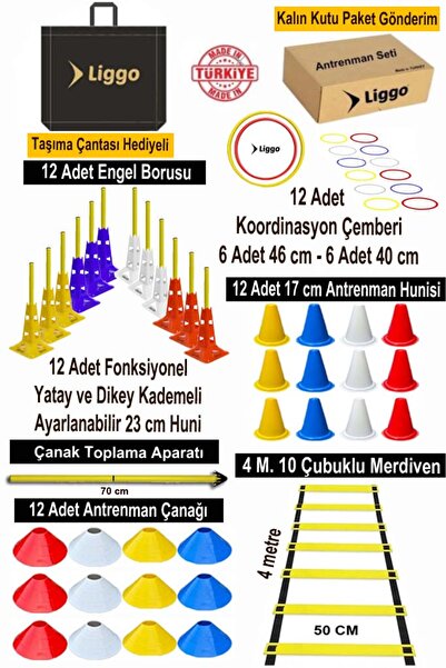 Liggo Profesyonel Olimpik Fonksiyonel Antrenman Seti Huni Çanak Çember Merdiv...