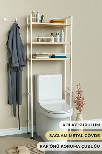 Hediyeler Kapında Klozet Üstü Banyo Düzenleyici Raf Kolay Kurulum ve Bariyerl...