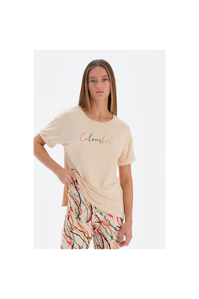 Eros 33560 Памучен комплект пижама с къси ръкави за жени