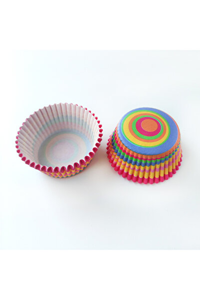 Choice مجموعة من 100 قطعة من أكواب الكب كيك الورقية، قوالب كيك بألوان قوس قزح...