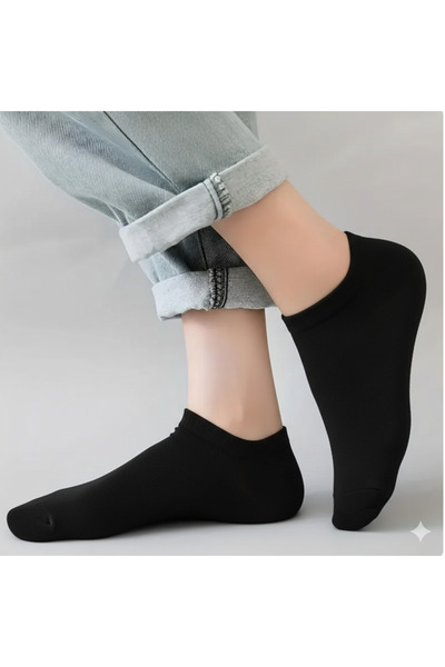 Calvena Bamboo Women's Elasticless Black Seamless Premium Socks 2-Pack / Non-...