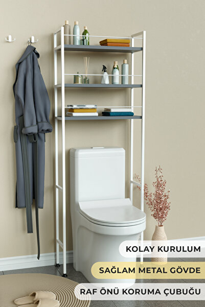 Hediyeler Kapında Klozet Üstü Banyo Düzenleyici Raf Kolay Kurulum ve Bariyerl...