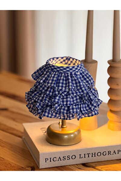 KaiAtelier Sea Keten Fırfırlı Kablosuz Masa Lambası Gün Işığı