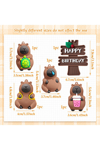 Choice مجموعة من قطعتين لتزيين كعكة الكابيبارا من لافينتي، زينة كعكة سمكة الب...