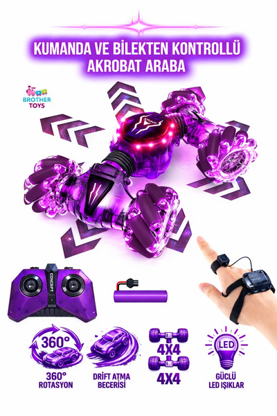 Brother Toys Şarjlı Işıklı El Sensörlü Uzaktan Kumandalı Bilek Kontrollü 6 Fo...