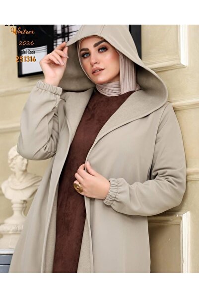 stylna ▪️ Suya Dayanıklı Soft Doku Uzun Tesettür Kap – Kapüşonlu ve Açık Model