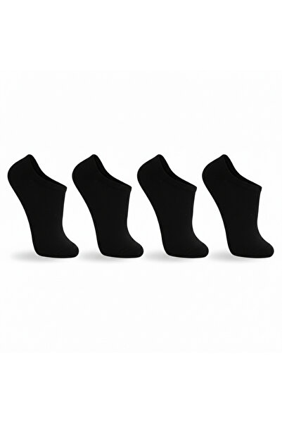 Calvena Bamboo Unisex Elasticless Black Seamless 4-Piece Premium Socks / Non-...