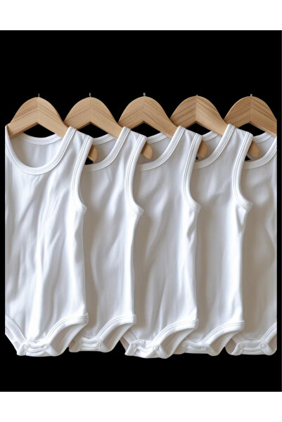 ARELSTORE عبوة من 5 قطع من ملابس الأطفال بدون أكمام، مصنوعة من قطن بنسبة 100%