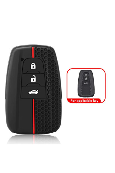 Choice غطاء مفتاح سيارة سيليكون بثلاثة أزرار، مناسب لسيارات تويوتا CHR كامري ...