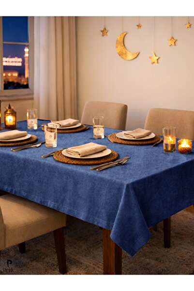 Perle Față de masă din catifea cu textura safir din seria Daily