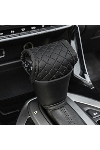 Choice black 1PC Universal Car Gear Shift Cover PU Leather NonSlip DustProof ...