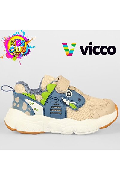 Vicco Pantofi sport ortopedici pentru copii Tuna Dinosaur BEJ