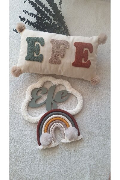 makrom elvan Kişiye özel, bebek odası takımı, isme özel, kapı süsü, yastık takım