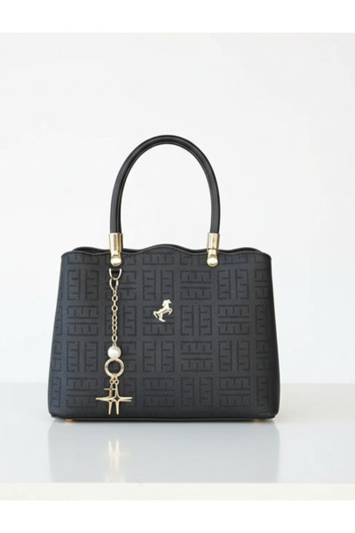 Çanta Trend Miami Polo Clup Faux Leather Women's Bag with Shoulder and Hand S...