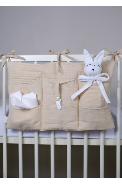 Joyous Mom Kids Bebek Beşik Yanı Organizer 6 Cepli Pratik Çocuk Yatak Yanı Or...