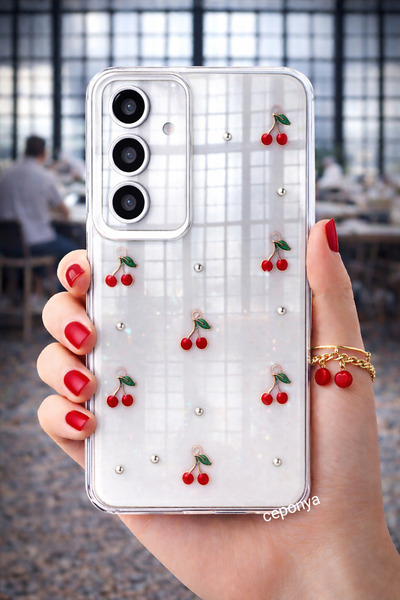 Ceponya جراب لهاتف Galaxy S24 بتصميم وسادة هوائية وغطاء عمود شفاف فضي