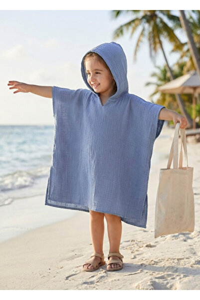 Joyous Mom Kids منشفة حمام بغطاء للرأس من الموسلين العضوي للأطفال والرضع مكون...