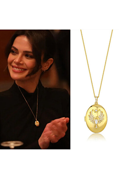 stainles steel قلادة أليا من الفولاذ المقاوم للصدأ مع حجر الزركون - ذهبي