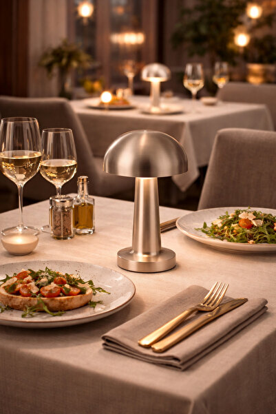 Apliqa Lampă de masă Orvin Nickel, reîncărcabilă, cu reglare la atingere, în ...