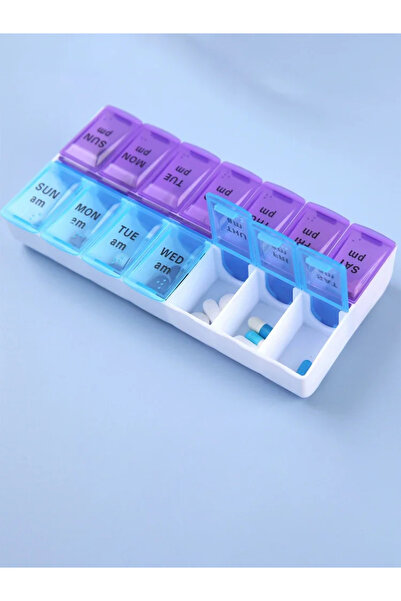 Choice علبة حبوب صغيرة من جست لانغ، 14 قسمًا أسبوعيًا، 7 أيام، حقيبة سفر محمو...