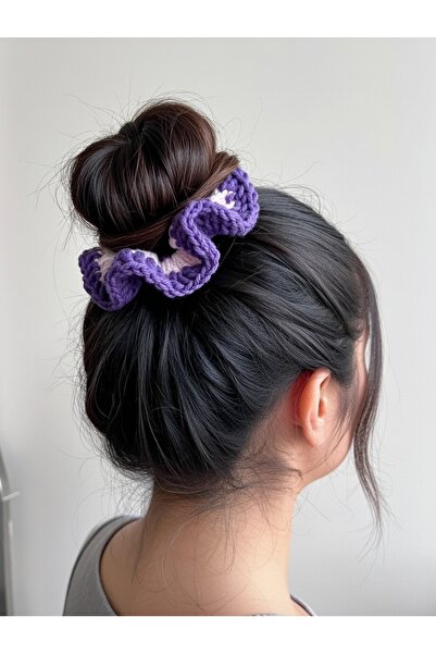 HENERA مجموعة مشبك شعر مطاطي ملون من الكروشيه - مشبك شعر بوهو ريترو عتيق الطر...