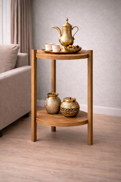 Turkish Home Two-tier round wooden table - multi-purpose