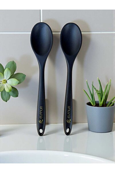 elfnur 2 Adet SERT Uçlu Isıya Dayanıklı Yanmaz Yapışmaz  28 Cm Silikon Yemek ...