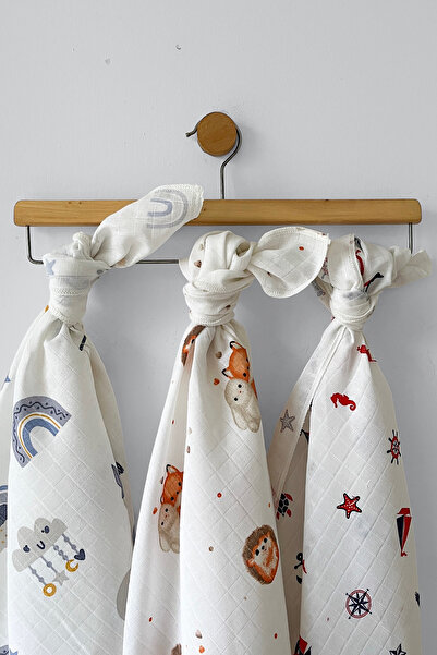 COOLMINIES طقم بطانية موسلين 3 قطع - بطانية أطفال حديثي الولادة، 100% قطن، 80...