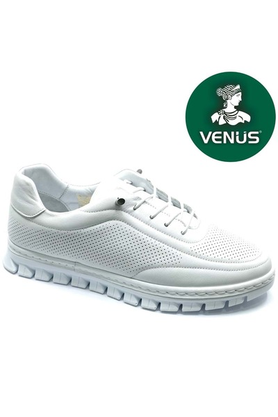 Venüs Ruff Genuine Leather Orthopedic Women's Casual Shoes White