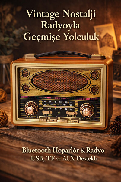 ULTRATEKNO M-2027BT Bluetooth Hoparlör Nostaljik Radyo Sd/usb/fm Şarjlı Radyo...