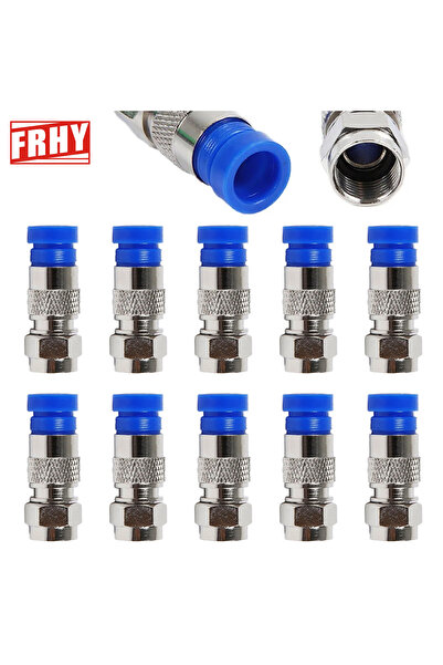 Choice 10 قطع من موصلات الضغط RG6 من النوع F - طقم محول كابل محوري ممتاز للأق...