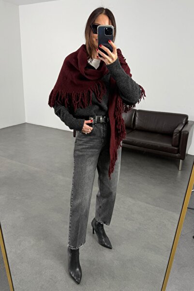 5in1Canpolat Blugi largi cu talie înaltă afumată RM3004