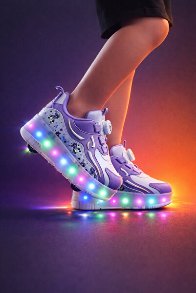 helinaria PATENLİ ORTOPEDİK IŞIKLI 4 TEKERLEKLİ ÇOÇUK PATEN AYAKKABI