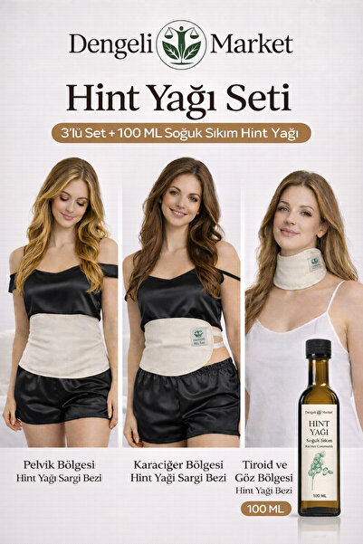 Dengeli Market HİNT YAĞI SARGI BEZİ 3'LÜ SET: KARACİĞER, PELVİK ve BOYUN/GÖZ ...