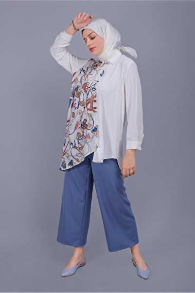 TRENDTESETTÜR KADIN LACİVERT (İNDİGO) BAĞCIKLI PANTOLON 7131