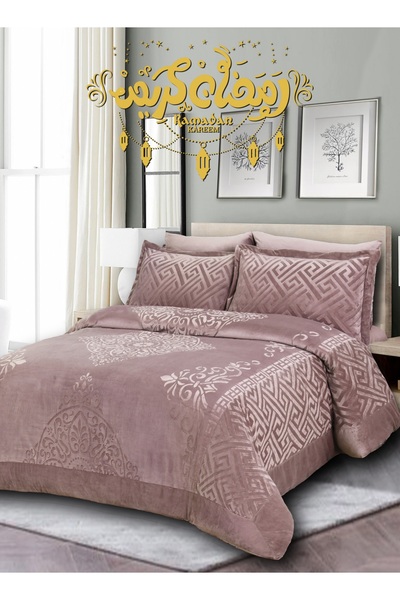 Master Home Textile Velvet Comforter Sets, 5 Pcs Single Size, Fits 120 x 200 ...