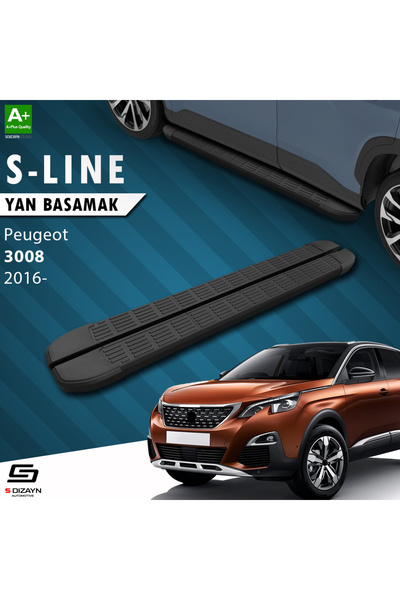 S Dizayn Peugeot 3008 2 S-Line Siyah Yan Basamak 183 Cm 2016-2023 A+ Kalite P...