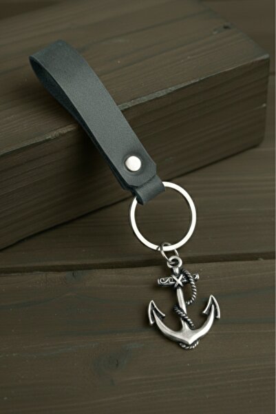 BSN Store إكسسوارات سلسلة مفاتيح من الجلد الطبيعي باللون الأخضر الكاكي مع شكل...