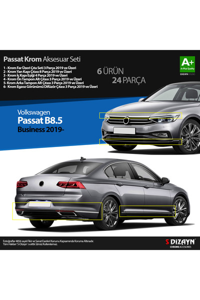 S Dizayn S-Dizayn VW Passat B8.5 Business Krom Aksesuar Seti 24 Parça 2019-20...