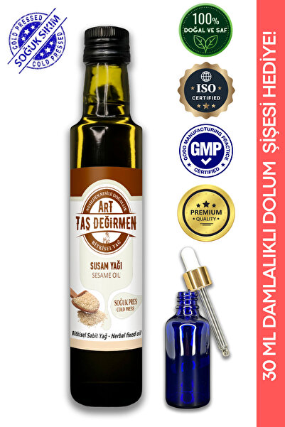 Art Taş Değirmen Susam Yağı %100 Saf, Doğal [250 Ml] Soğuk Sıkım (30 ML DOLUM...