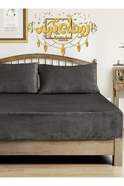 Master Home Textile Velvet Fitted Sheet Set – 3Pcs, Queen Size, Soft, Warm & ...