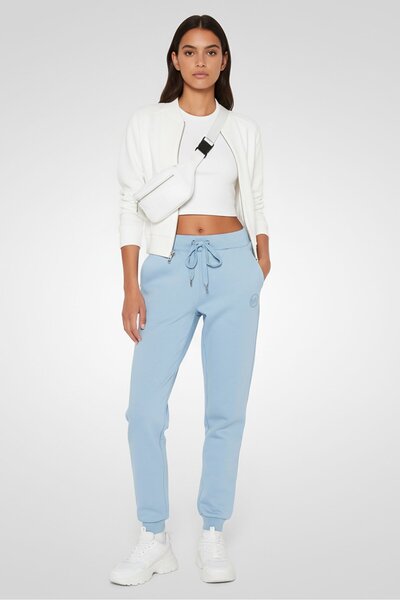 Michael Kors بنطال رياضي نسائي بقصة مستقيمة، أزرق