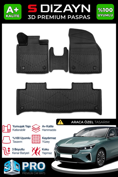 S Dizayn S-Dizayn TOGG T10F 3D Pro Havuzlu Paspas 2025 Üzeri A+ Kalite 3DS-SD...