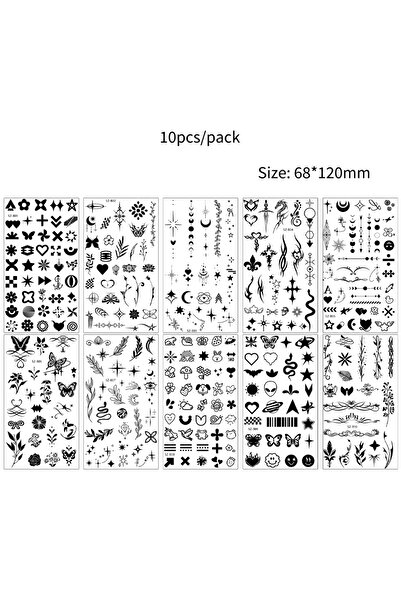 Choice Set-408 10 Sheets Mini Finger Tattoo Sticker Waterproof Temporary Tatt...