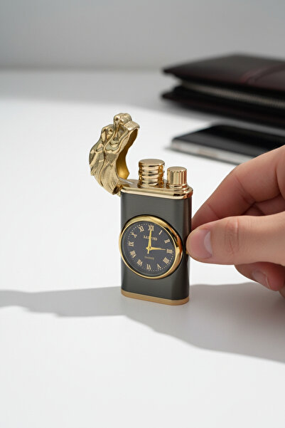 MERTCAN KNİFE Çift Ateşli Saatli Pürmüz Çakmak - Ejderha Kapaklı Hem Normal H...