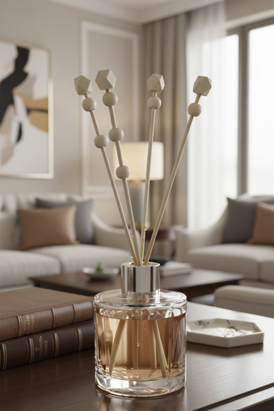 Emsay Store 4'lü El Yapımı Boncuklu Bambu Renk Dekoratif Oda Kokusu ÇUBUĞU- (...